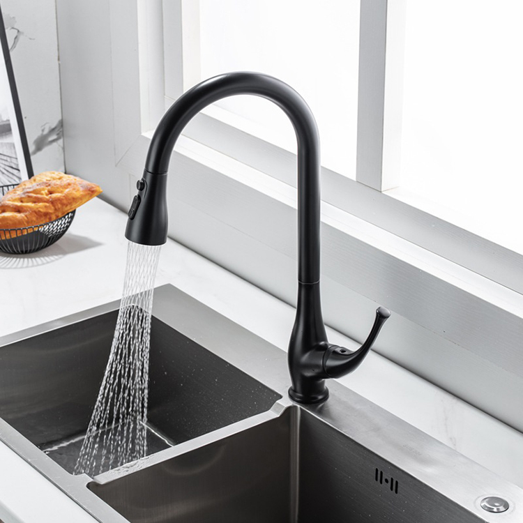 El grifo caliente del fregadero de cocina de la venta 2022 con saca la cocina de cobre amarillo del grifo del rociador