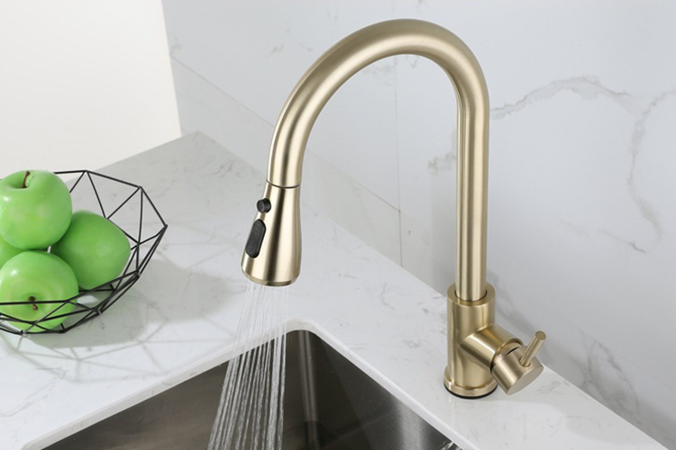 Grifos de cocina extraíbles de acero inoxidable con tacto inteligente giratorio de 360 ​​grados