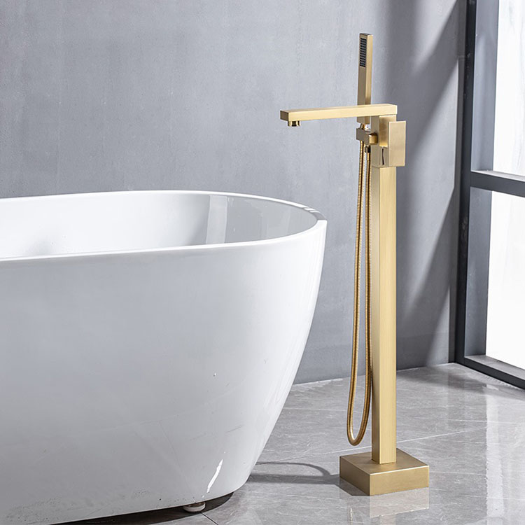 Grifo de ducha de llenado de bañera independiente de baño negro mate de fábrica JIANGMEN