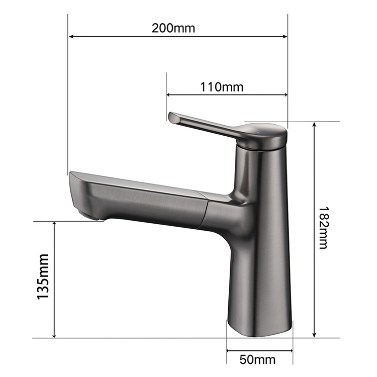 Grifo de lavabo extraíble montado en cubierta, grifo de baño con rociador