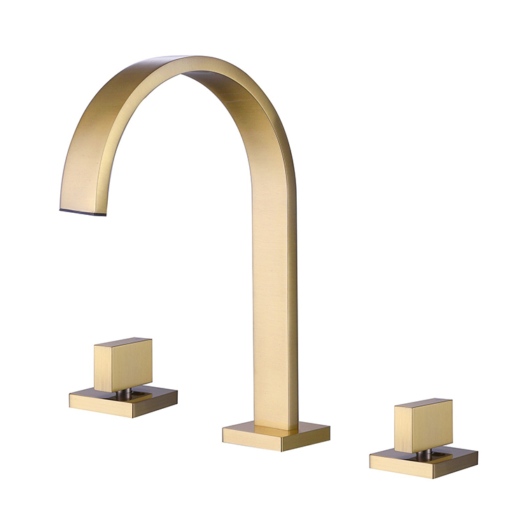 Grifo para lavabo de baño generalizado con 3 orificios y 2 manijas de arco alto