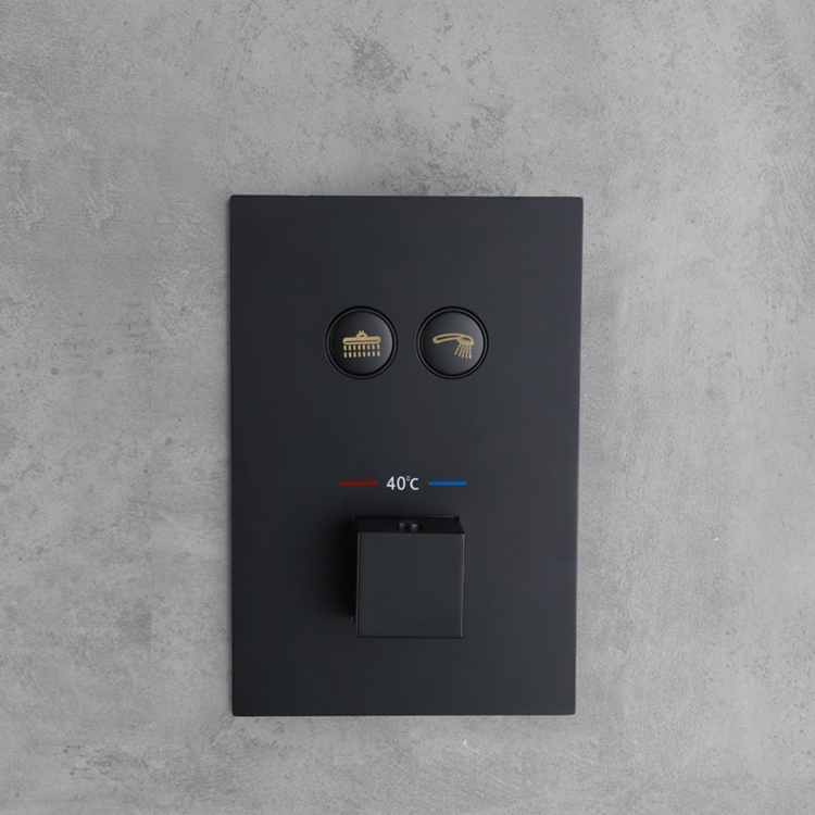 Juego de sistema de cabezal de ducha termostático oculto para baño