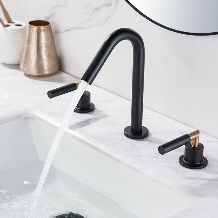 Grifos de lavabo de mano de baño generalizados con doble manija para fregadero con 3 agujeros