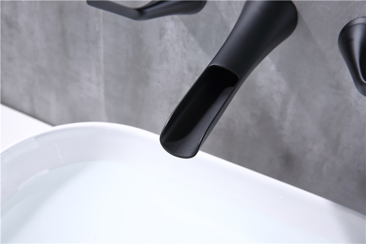 Mezclador de grifo de lavabo de baño oculto de 3 orificios