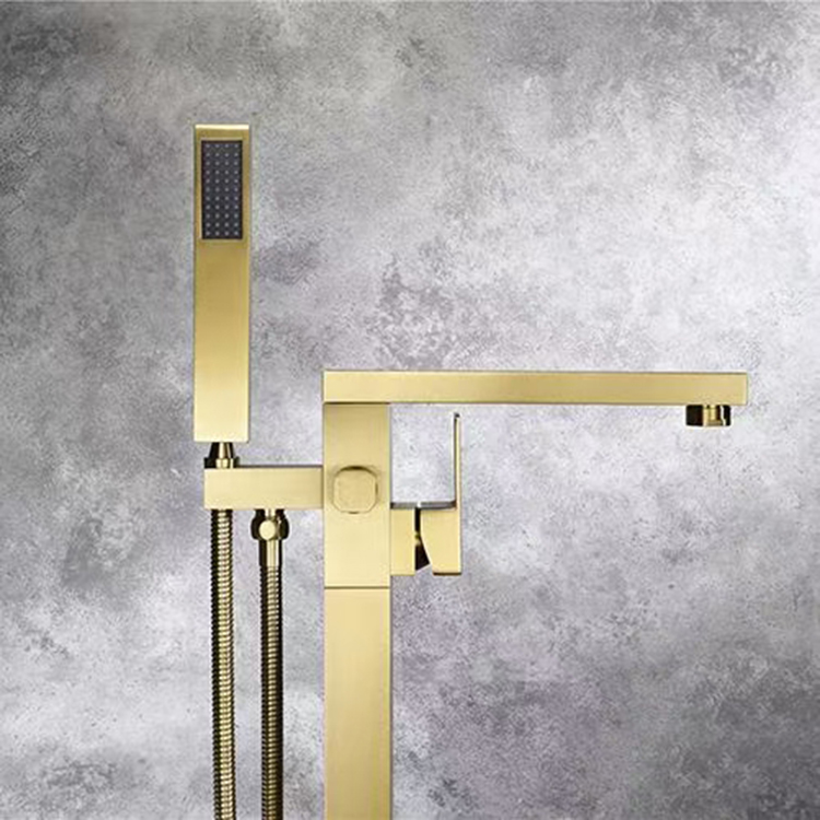 Grifo de ducha de llenado de bañera independiente de baño negro mate de fábrica JIANGMEN