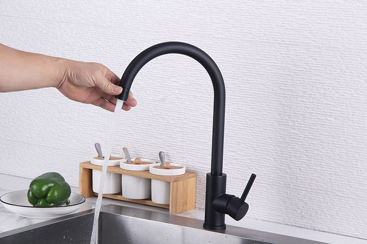 Grifo mezclador de agua para fregadero de cocina, aireador Universal de 2 modos con una sola manija de acero inoxidable