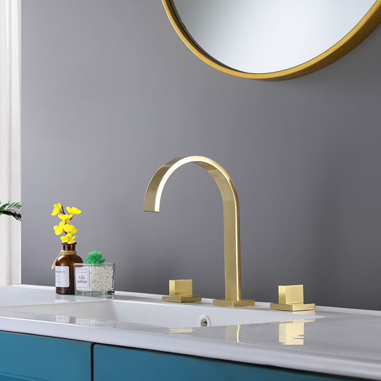 Grifo para lavabo de baño generalizado con 3 orificios y 2 manijas de arco alto