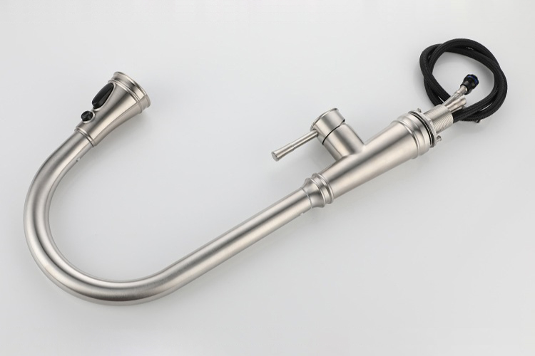 Mezclador de agua de cocina retráctil, grifo de cocina abatible de acero inoxidable 304