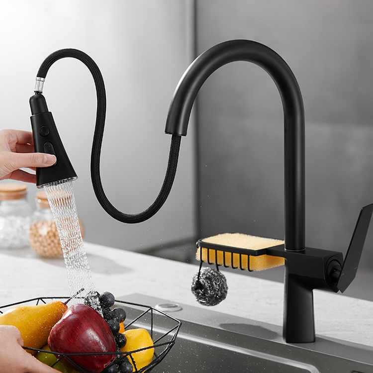 Grifos mezcladores de cocina fríos y calientes Grifos de fregadero de cocina con rociador abatible