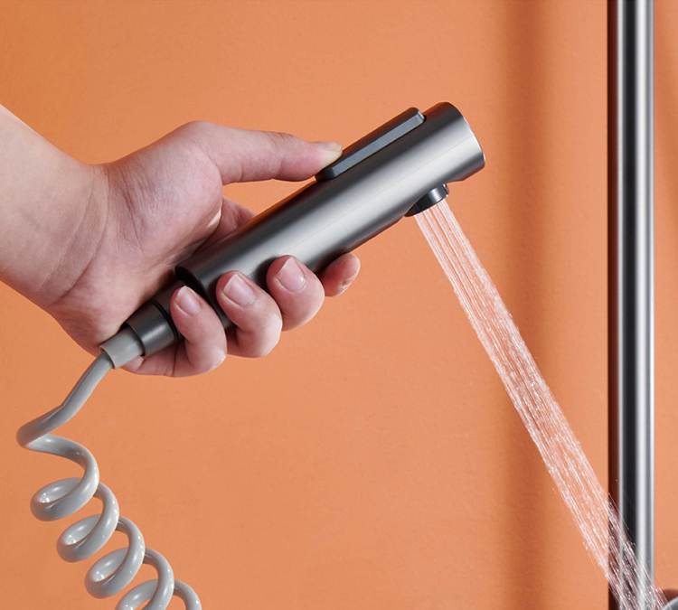 Sistema determinado termostático montado en la pared de la ducha del botón del sistema de ducha del cuarto de baño de la lluvia 4 in1