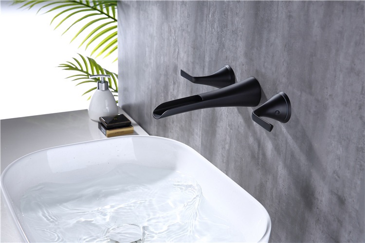 Mezclador de grifo de lavabo de baño oculto de 3 orificios