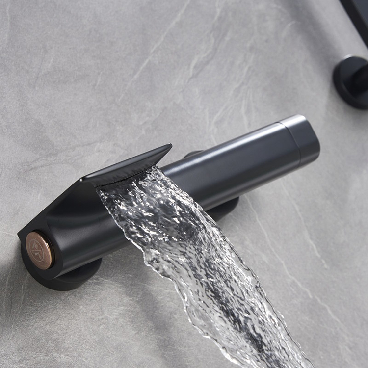 Grifo termostático de latón para ducha y bañera, monomando, color negro, con barra deslizante