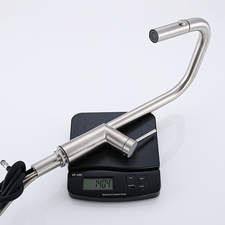 Grifo monomando de acero inoxidable para fregadero de cocina, mezclador Taos