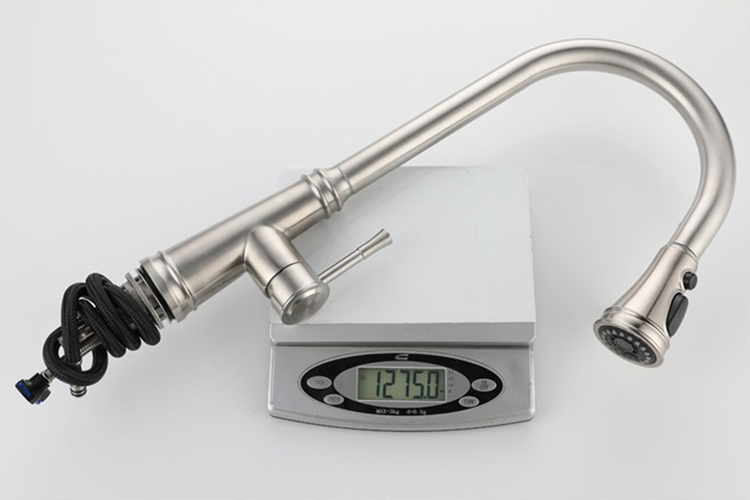 Mezclador de agua de cocina retráctil, grifo de cocina abatible de acero inoxidable 304
