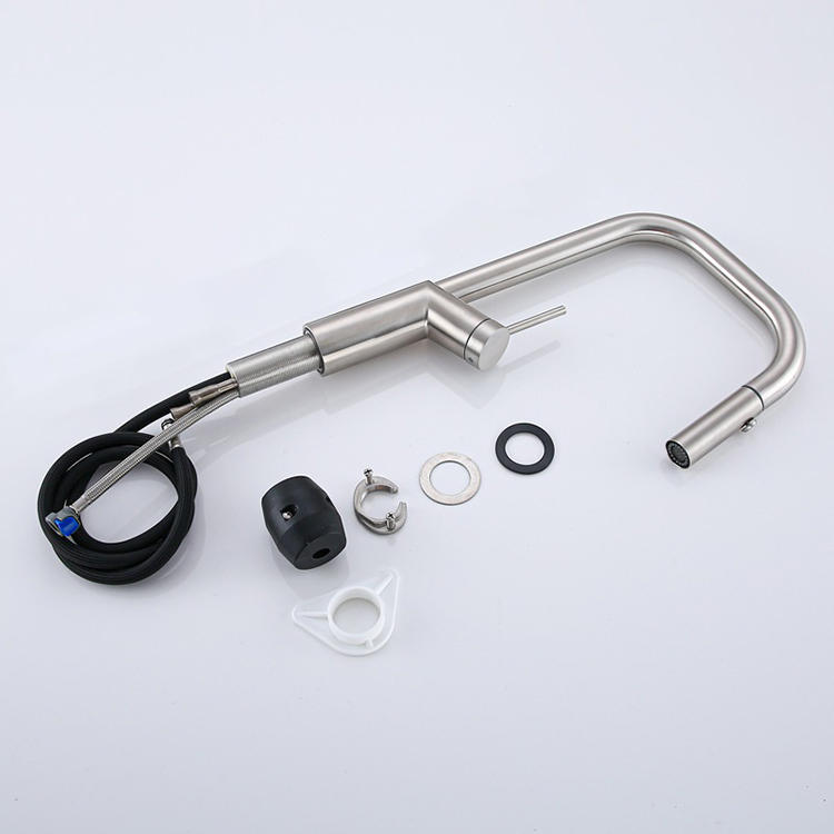 Grifo monomando de acero inoxidable para fregadero de cocina, mezclador Taos