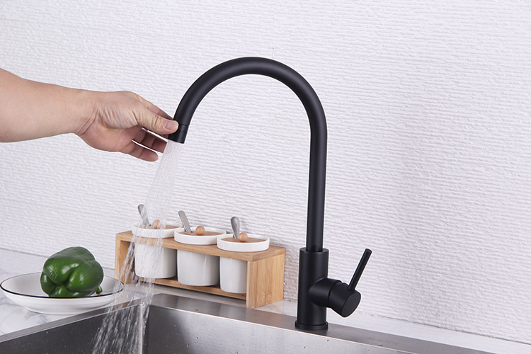 Grifo mezclador de agua para fregadero de cocina, aireador Universal de 2 modos con una sola manija de acero inoxidable