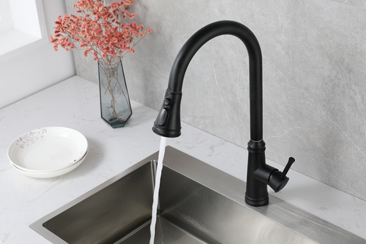 Mezclador de agua de cocina retráctil, grifo de cocina abatible de acero inoxidable 304
