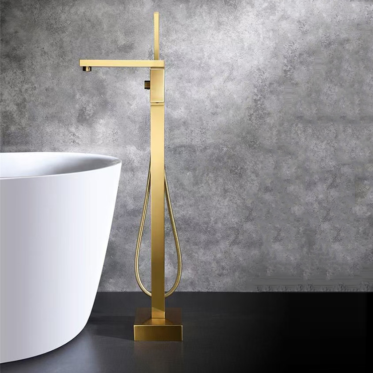 Grifo de ducha de llenado de bañera independiente de baño negro mate de fábrica JIANGMEN