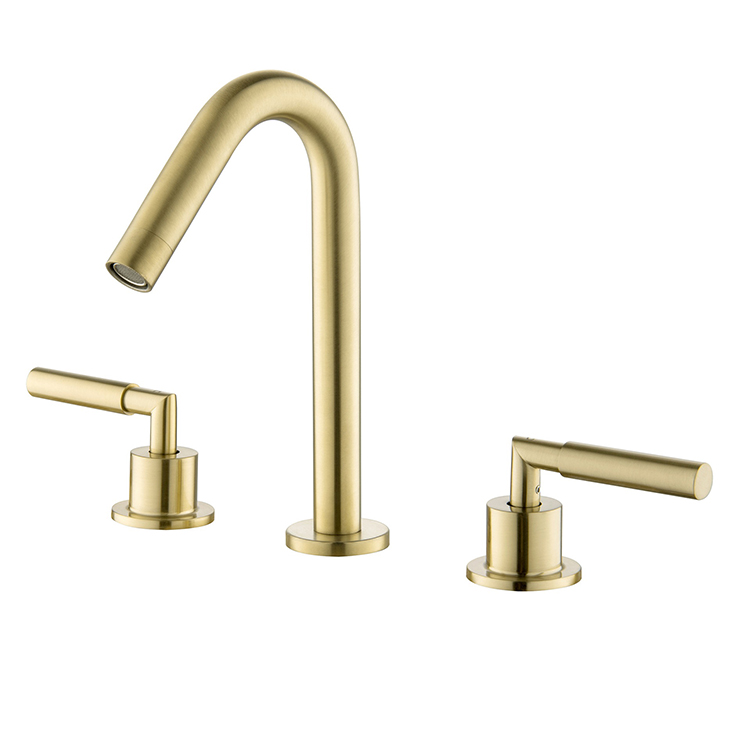 Grifos de lavabo de mano de baño generalizados con doble manija para fregadero con 3 agujeros