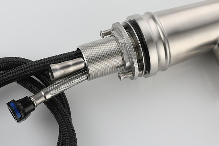 Mezclador de agua de cocina retráctil, grifo de cocina abatible de acero inoxidable 304